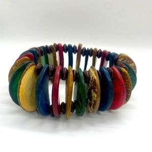 colorful coconut shell bracelet